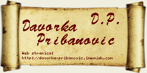 Davorka Pribanović vizit kartica